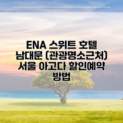 ENA 스위트 호텔 남대문 (관광명소근처) 서울 아고다 할인예약 방법