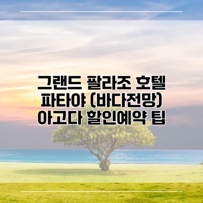 그랜드 팔라조 호텔 파타야 (바다전망) 아고다 할인예약 팁