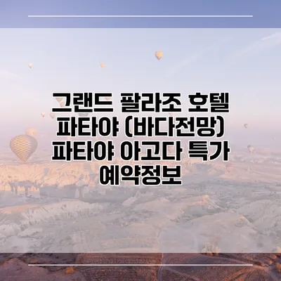 그랜드 팔라조 호텔 파타야 (바다전망) 파타야 아고다 특가 예약정보