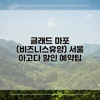 글래드 마포 (비즈니스휴양) 서울 아고다 할인 예약팁