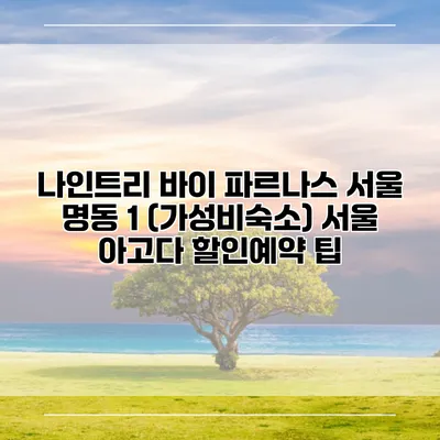 나인트리 바이 파르나스 서울 명동 1 (가성비숙소) 서울 아고다 할인예약 팁