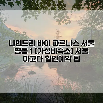 나인트리 바이 파르나스 서울 명동 1 (가성비숙소) 서울 아고다 할인예약 팁
