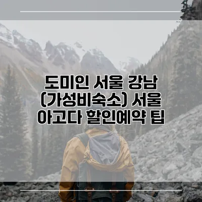 도미인 서울 강남 (가성비숙소) 서울 아고다 할인예약 팁