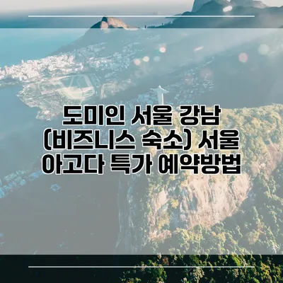 도미인 서울 강남 (비즈니스 숙소) 서울 아고다 특가 예약방법