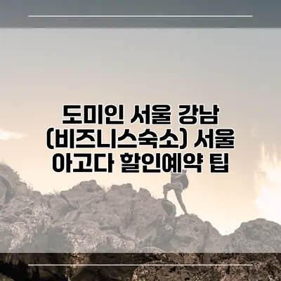도미인 서울 강남 (비즈니스숙소) 서울 아고다 할인예약 팁