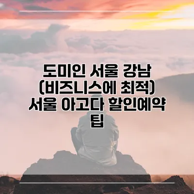 도미인 서울 강남 (비즈니스에 최적) 서울 아고다 할인예약 팁