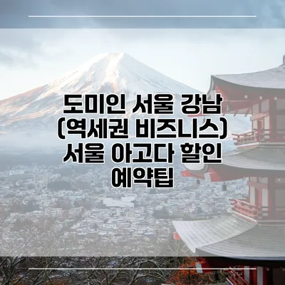 도미인 서울 강남 (역세권 비즈니스) 서울 아고다 할인 예약팁