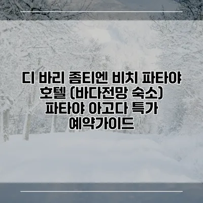 디 바리 좀티엔 비치 파타야 호텔 (바다전망 숙소) 파타야 아고다 특가 예약가이드