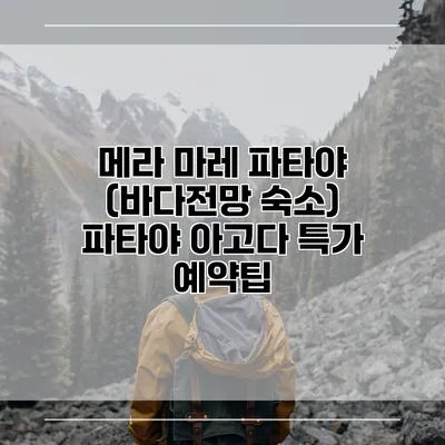 메라 마레 파타야 (바다전망 숙소) 파타야 아고다 특가 예약팁