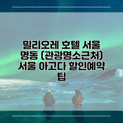 밀리오레 호텔 서울 명동 (관광명소근처) 서울 아고다 할인예약 팁