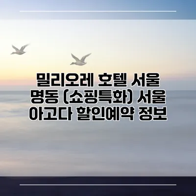 밀리오레 호텔 서울 명동 (쇼핑특화) 서울 아고다 할인예약 정보