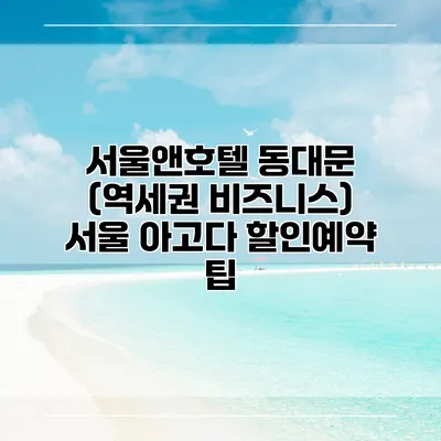 서울앤호텔 동대문 (역세권 비즈니스) 서울 아고다 할인예약 팁