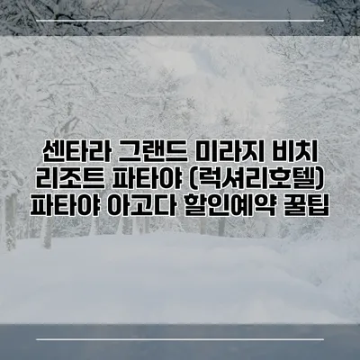 센타라 그랜드 미라지 비치 리조트 파타야 (럭셔리호텔) 파타야 아고다 할인예약 꿀팁