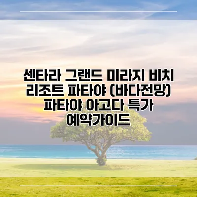 센타라 그랜드 미라지 비치 리조트 파타야 (바다전망) 파타야 아고다 특가 예약가이드