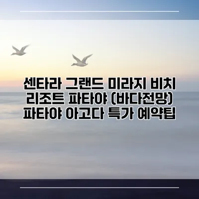 센타라 그랜드 미라지 비치 리조트 파타야 (바다전망) 파타야 아고다 특가 예약팁
