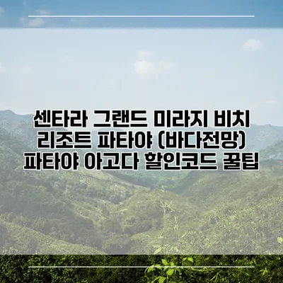 센타라 그랜드 미라지 비치 리조트 파타야 (바다전망) 파타야 아고다 할인코드 꿀팁