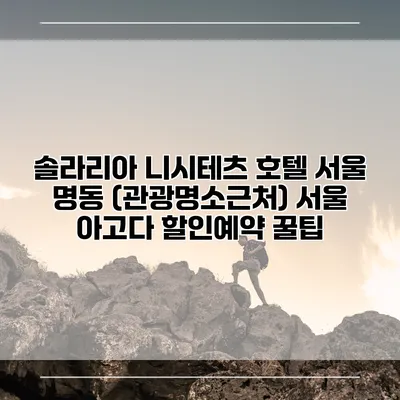 솔라리아 니시테츠 호텔 서울 명동 (관광명소근처) 서울 아고다 할인예약 꿀팁