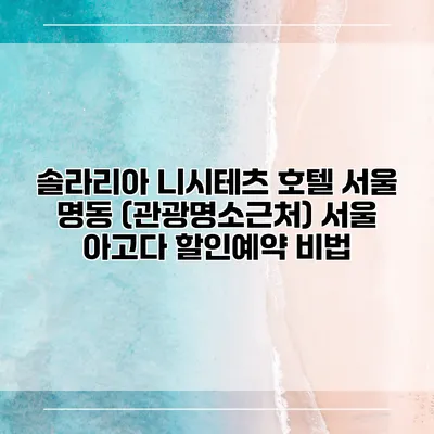 솔라리아 니시테츠 호텔 서울 명동 (관광명소근처) 서울 아고다 할인예약 비법