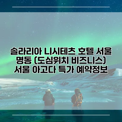 솔라리아 니시테츠 호텔 서울 명동 (도심위치 비즈니스) 서울 아고다 특가 예약정보