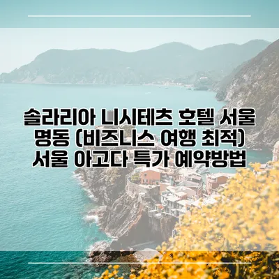 솔라리아 니시테츠 호텔 서울 명동 (비즈니스 여행 최적) 서울 아고다 특가 예약방법