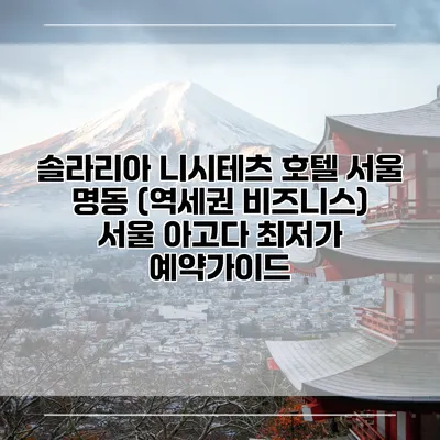 솔라리아 니시테츠 호텔 서울 명동 (역세권 비즈니스) 서울 아고다 최저가 예약가이드