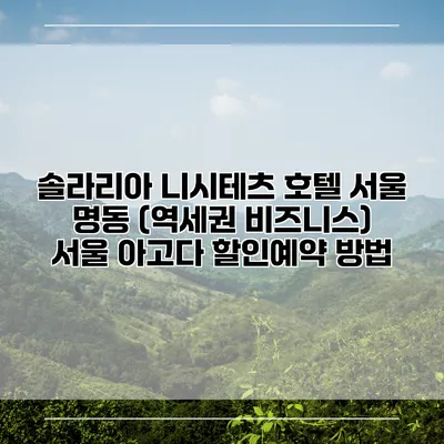 솔라리아 니시테츠 호텔 서울 명동 (역세권 비즈니스) 서울 아고다 할인예약 방법