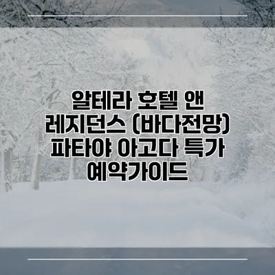 알테라 호텔 앤 레지던스 (바다전망) 파타야 아고다 특가 예약가이드