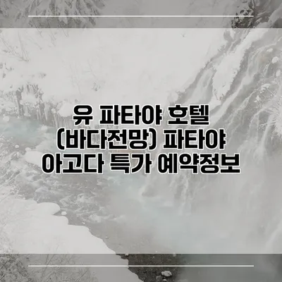 유 파타야 호텔 (바다전망) 파타야 아고다 특가 예약정보