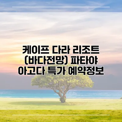 케이프 다라 리조트 (바다전망) 파타야 아고다 특가 예약정보