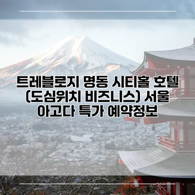 트레블로지 명동 시티홀 호텔 (도심위치 비즈니스) 서울 아고다 특가 예약정보