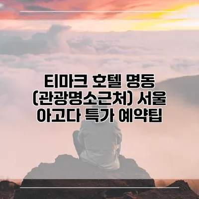 티마크 호텔 명동 (관광명소근처) 서울 아고다 특가 예약팁