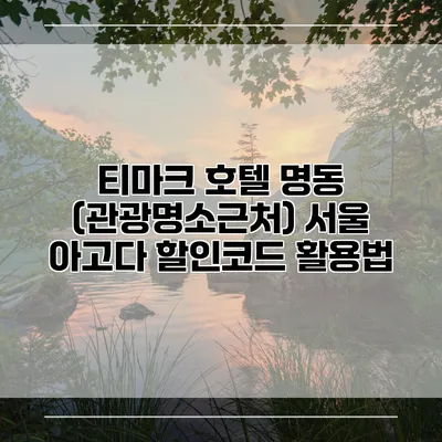 티마크 호텔 명동 (관광명소근처) 서울 아고다 할인코드 활용법
