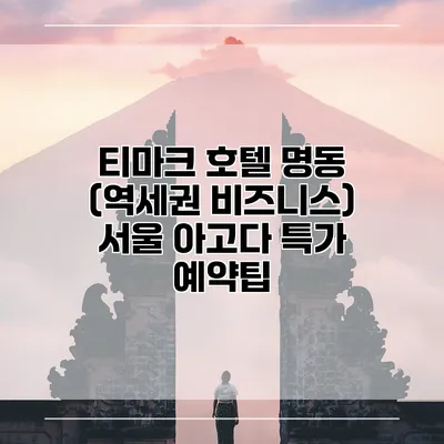 티마크 호텔 명동 (역세권 비즈니스) 서울 아고다 특가 예약팁