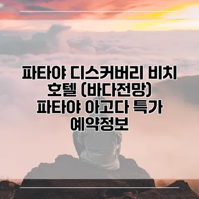 파타야 디스커버리 비치 호텔 (바다전망) 파타야 아고다 특가 예약정보