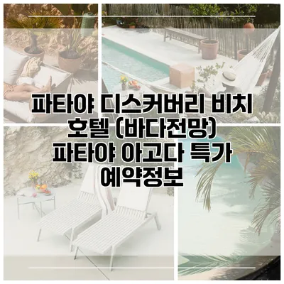 파타야 디스커버리 비치 호텔 (바다전망) 파타야 아고다 특가 예약정보