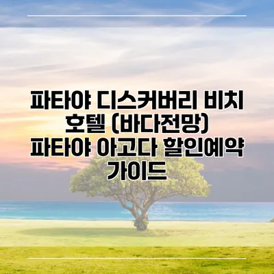 파타야 디스커버리 비치 호텔 (바다전망) 파타야 아고다 할인예약 가이드