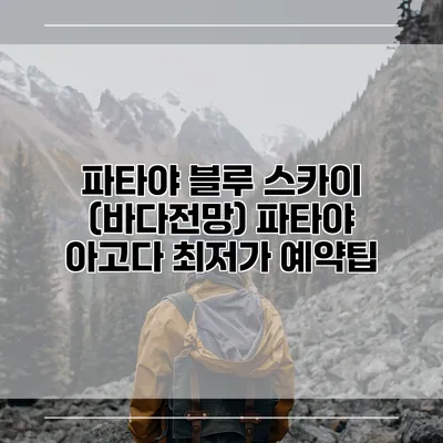 파타야 블루 스카이 (바다전망) 파타야 아고다 최저가 예약팁