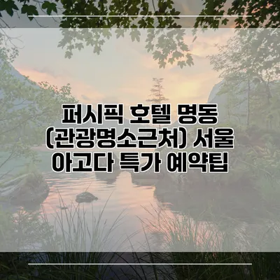 퍼시픽 호텔 명동 (관광명소근처) 서울 아고다 특가 예약팁