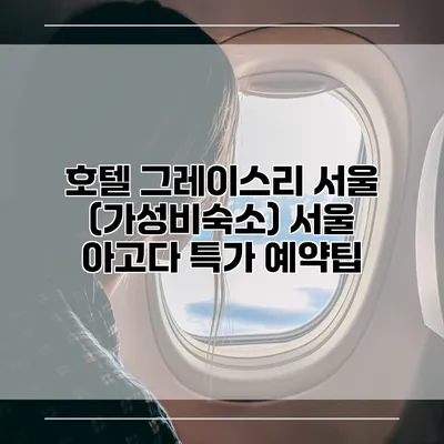 호텔 그레이스리 서울 (가성비숙소) 서울 아고다 특가 예약팁