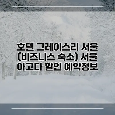 호텔 그레이스리 서울 (비즈니스 숙소) 서울 아고다 할인 예약정보