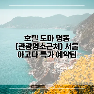 호텔 도마 명동 (관광명소근처) 서울 아고다 특가 예약팁