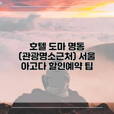 호텔 도마 명동 (관광명소근처) 서울 아고다 할인예약 팁