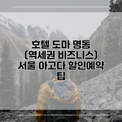호텔 도마 명동 (역세권 비즈니스) 서울 아고다 할인예약 팁