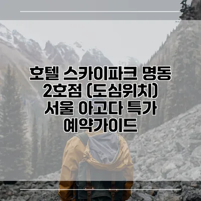호텔 스카이파크 명동 2호점 (도심위치) 서울 아고다 특가 예약가이드