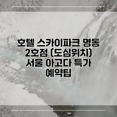 호텔 스카이파크 명동 2호점 (도심위치) 서울 아고다 특가 예약팁