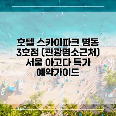 호텔 스카이파크 명동 3호점 (관광명소근처) 서울 아고다 특가 예약가이드