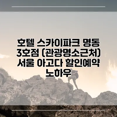 호텔 스카이파크 명동 3호점 (관광명소근처) 서울 아고다 할인예약 노하우