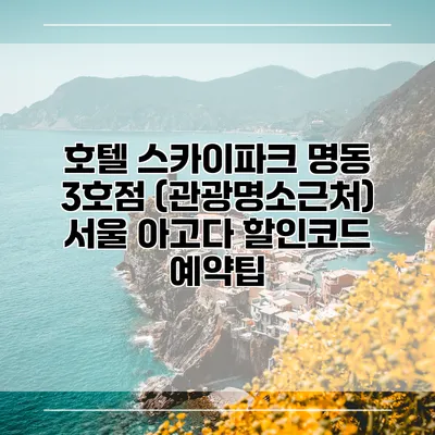 호텔 스카이파크 명동 3호점 (관광명소근처) 서울 아고다 할인코드 예약팁