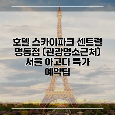 호텔 스카이파크 센트럴 명동점 (관광명소근처) 서울 아고다 특가 예약팁
