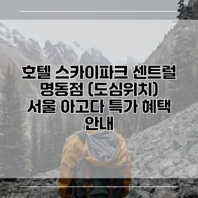 호텔 스카이파크 센트럴 명동점 (도심위치) 서울 아고다 특가 혜택 안내